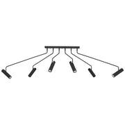 Eyes Deckenleuchte mit 6 verstellbaren Spots 205cm Schwarz