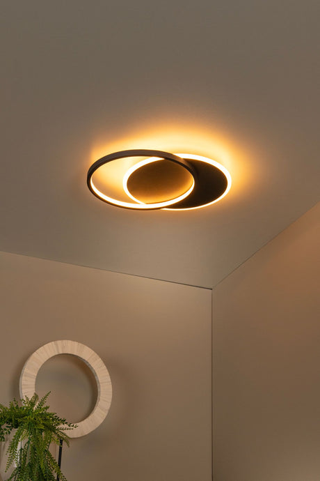 LED-Lámpara de techo Axelle con 3 niveles de regulación Ø 29,5 cm Negro (1)