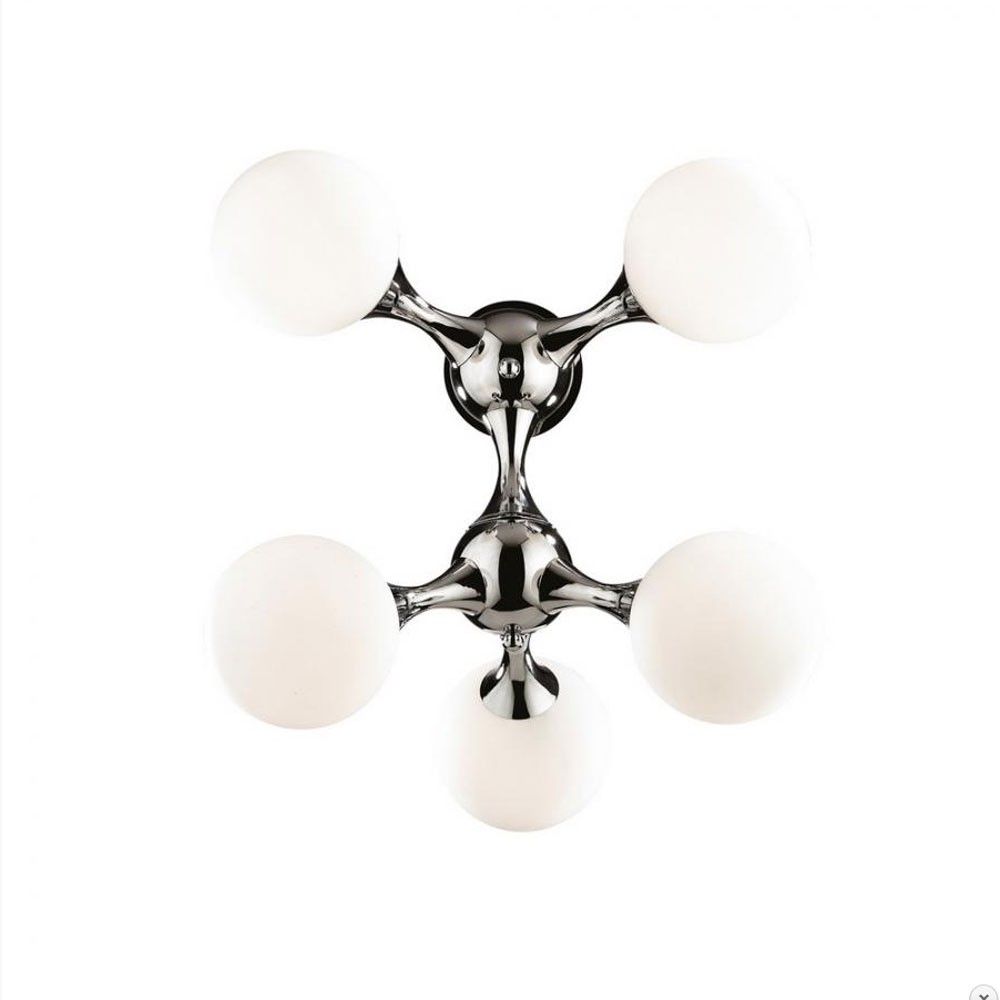 Nodi wall lamp with 5 ball glasses chrome