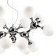 Nodi Pendelleuchte mit 15 Kugelgläsern aus Chrom, modernes Design für stilvolle Beleuchtung.