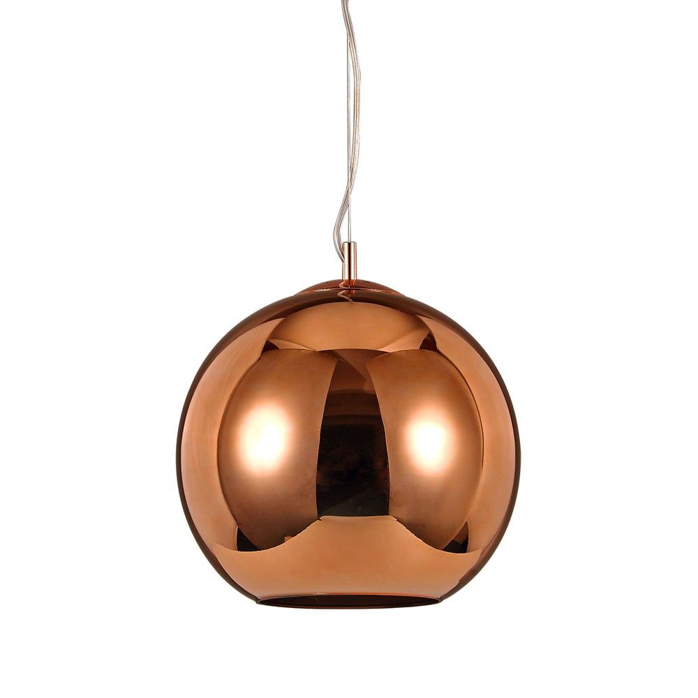 L lampada a sospensione a sfera di vetro rame Ø 40 cm