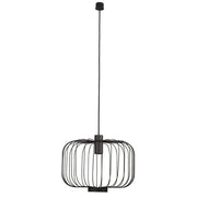 Cages L suspension grillagée 48 cm noire avec structure métallique fine et élégant câble textile.