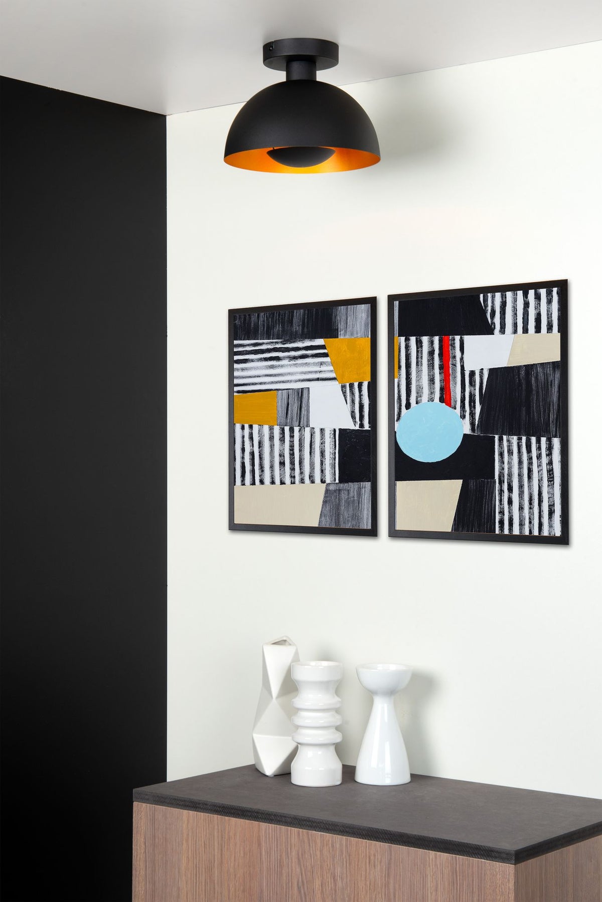 Plafonnier Siemon semi-rond Ø 25 cm dimmable acier (5)