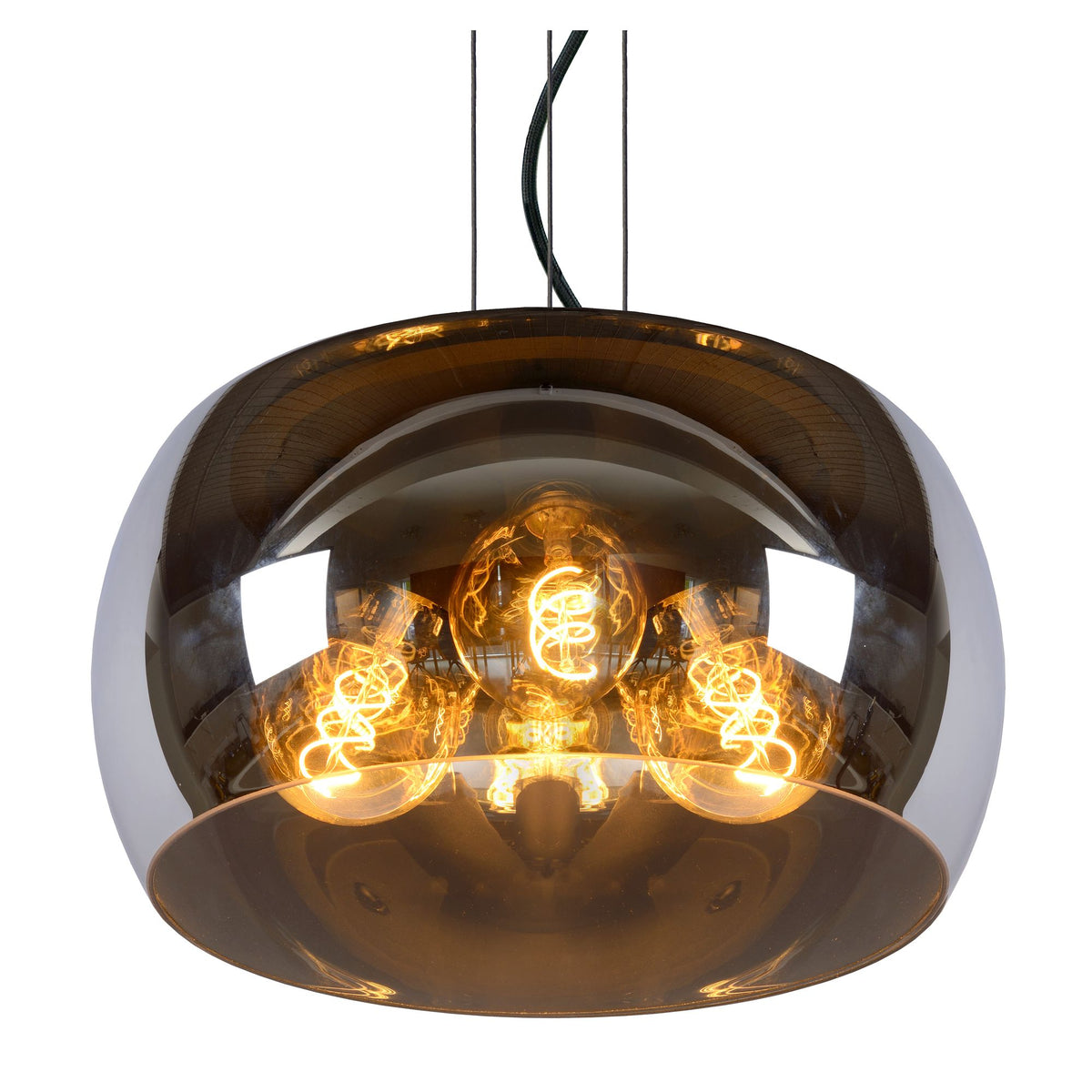 Suspension Olivia à 3 lampes avec abat-jour en verre Ø 40cm (3)