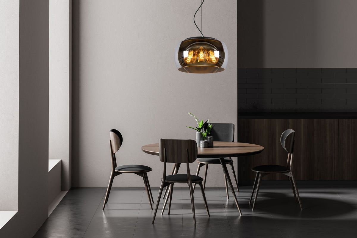 Suspension Olivia à 3 lampes avec abat-jour en verre Ø 40cm (2)