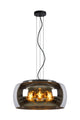 Lampada a sospensione Olivia a 3 luci con paralume in vetro fumé Ø 50cm regolabile in altezza (2)