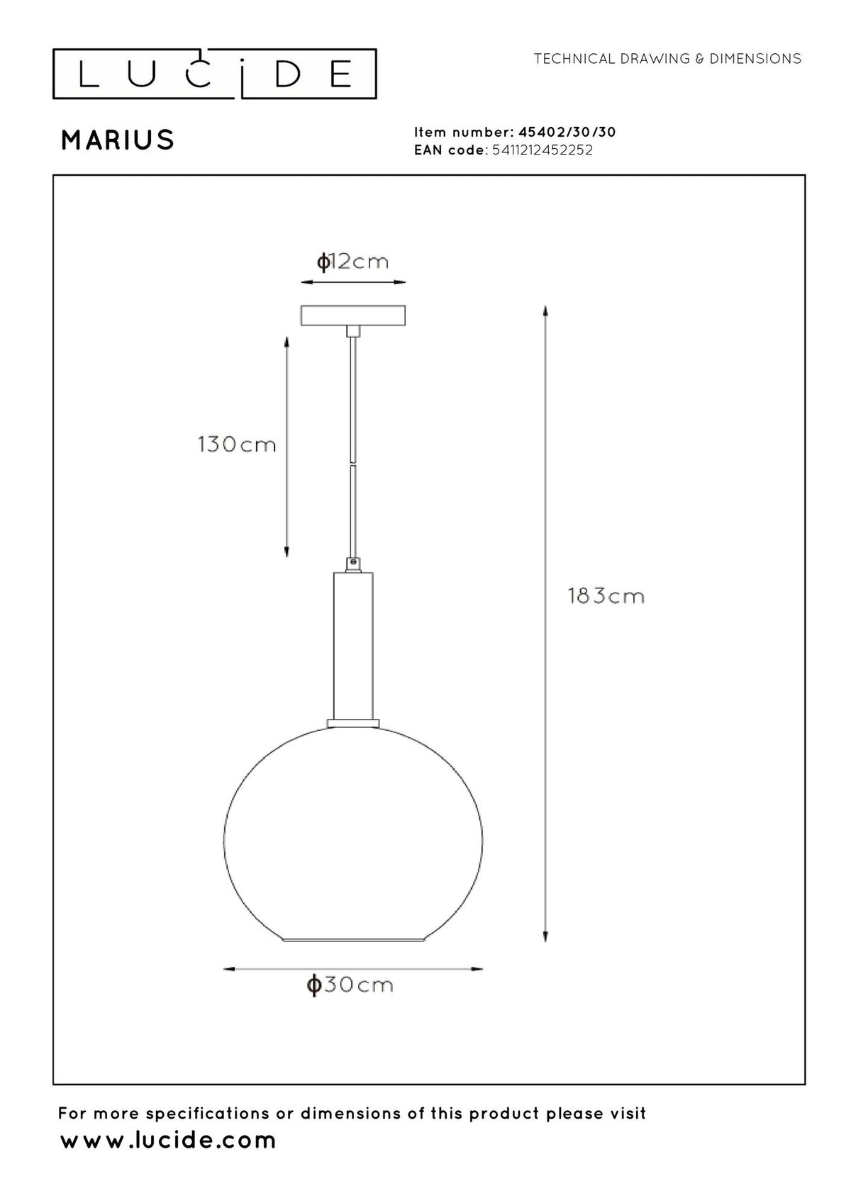 Pendelleuchte Marius mit Glasschirm (4)