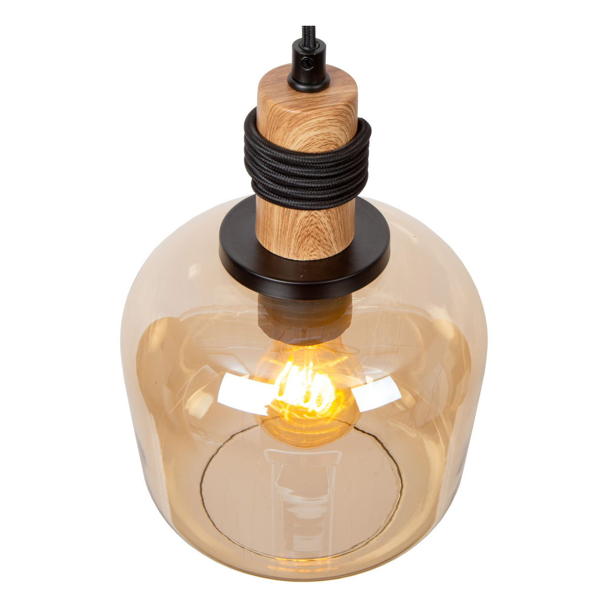 Ilona pendant light, 3-light rectangular with glass shade, height-adjustable (4)