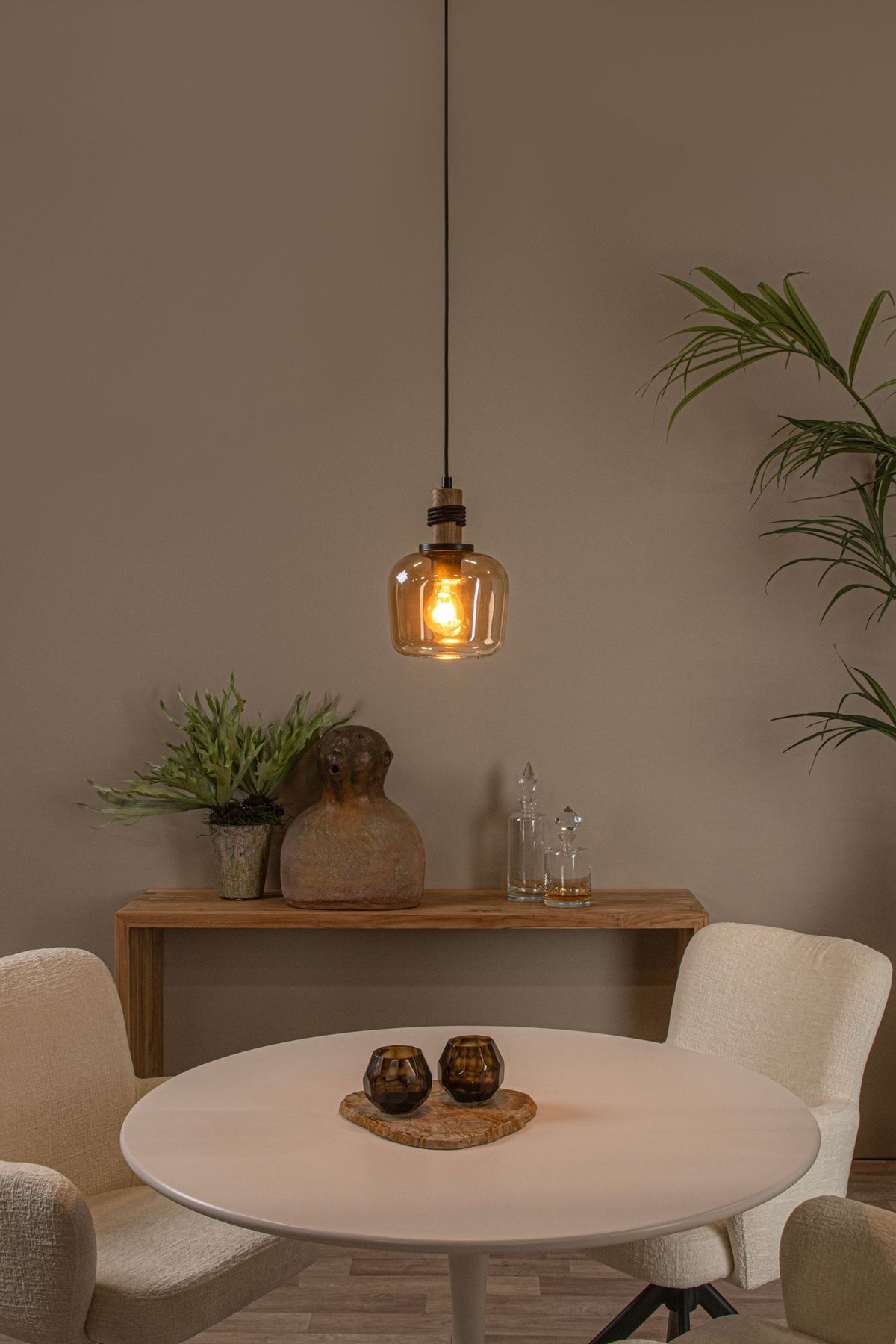 Pendelleuchte Ilona Glas Ø 18cm Amber (1)