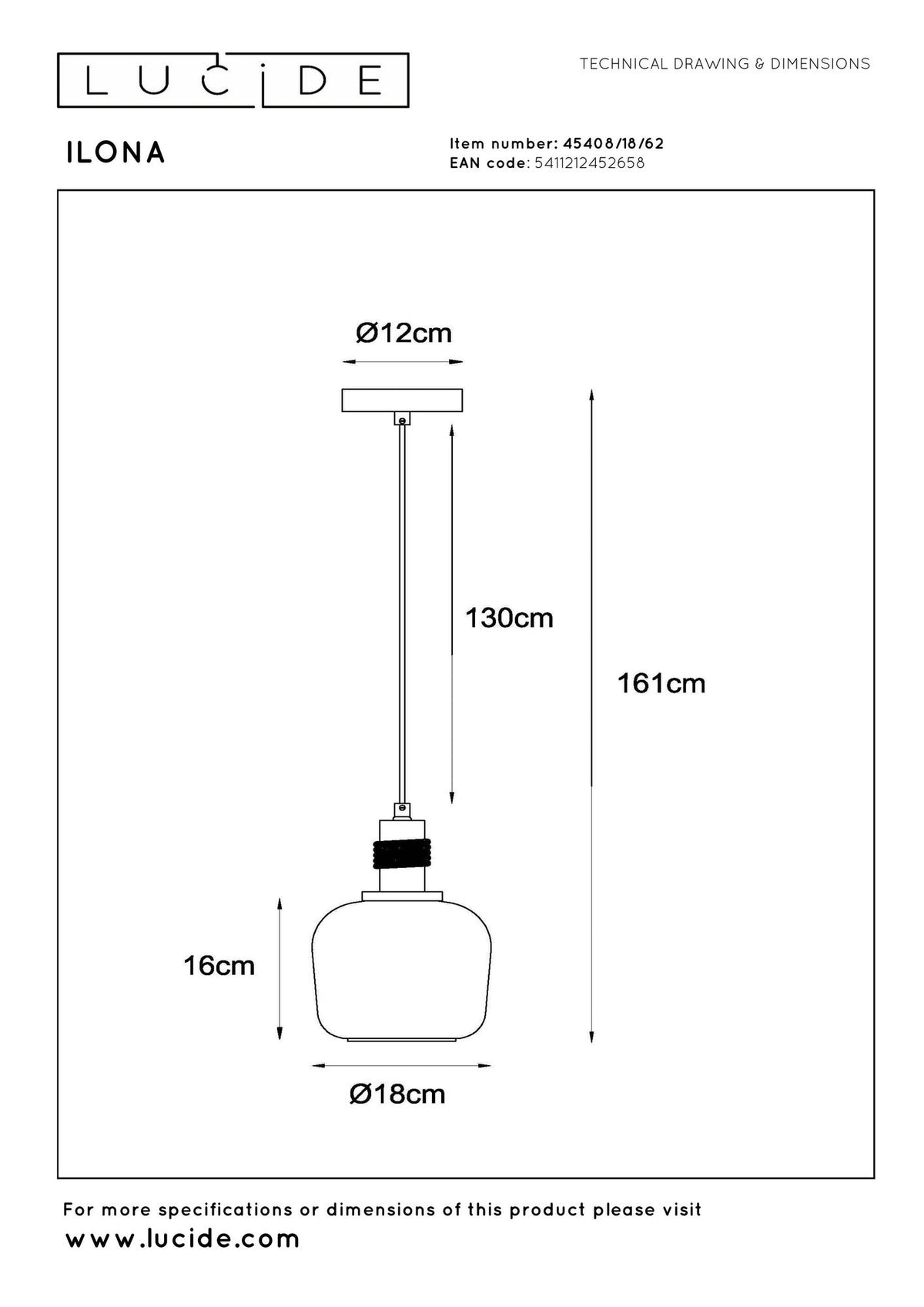 Pendelleuchte Ilona Glas Ø 18cm Amber (6)