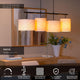 Maya pendant light 4-light with cotton shades, height-adjustable, beige 107cm (5)