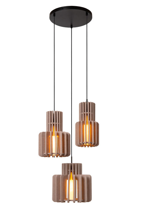 Pendelleuchte Rollo 3-flammig mit Glasschirm (1)