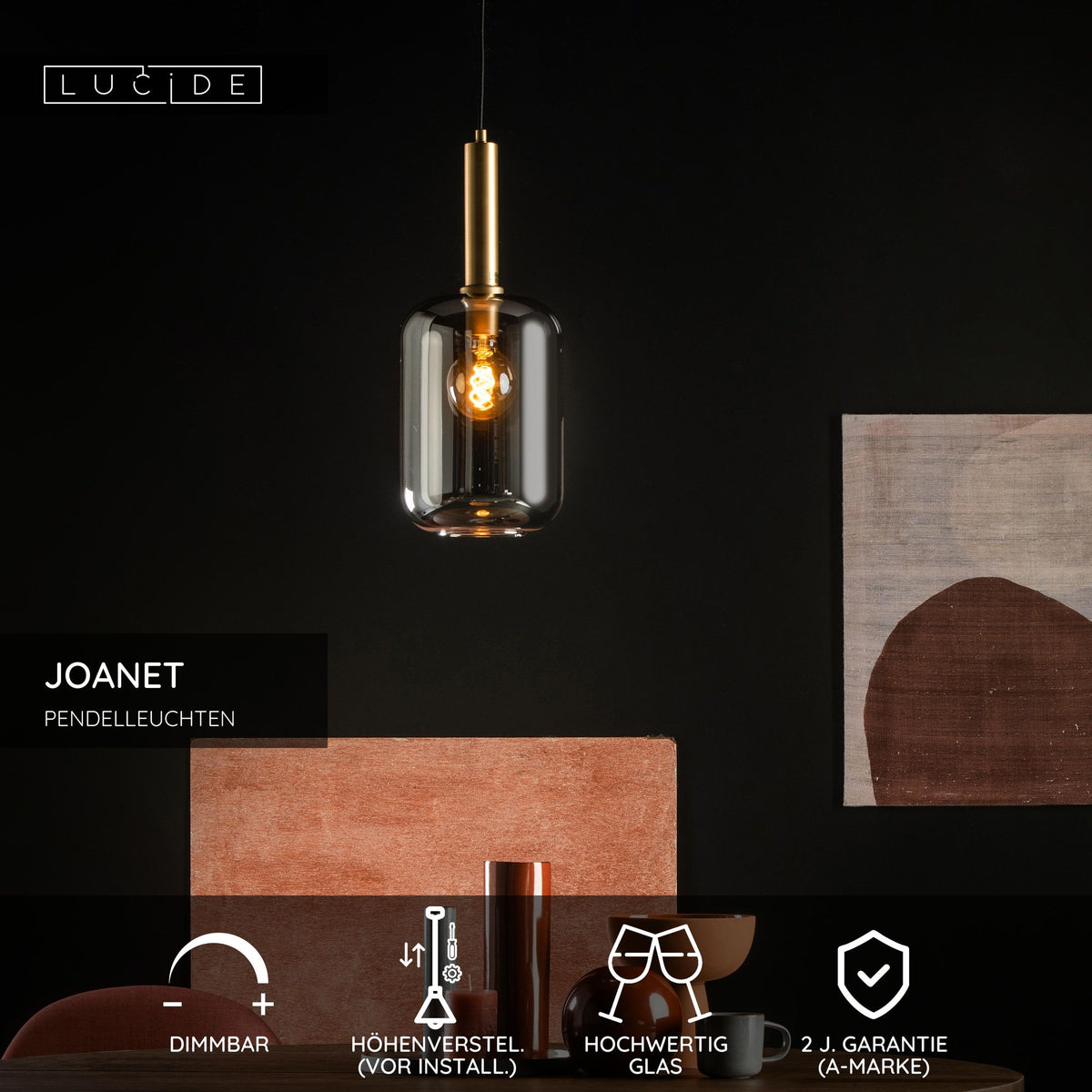 Pendelleuchte Joanet mit Glasschirm Ø 22cm (5)