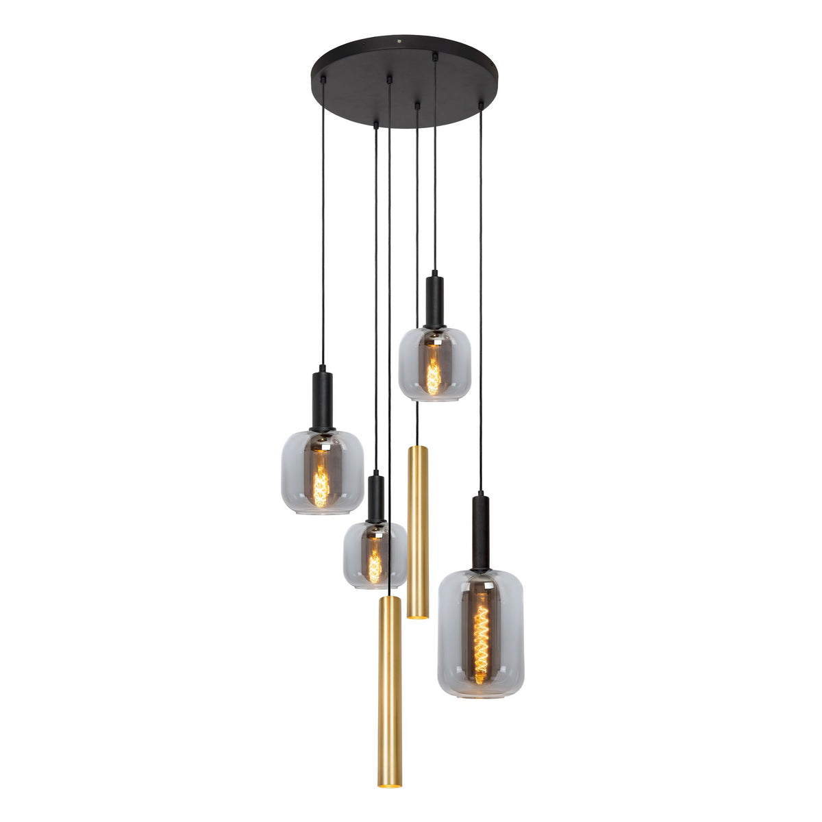 Pendeleuchte Joanet 3-flammig mit Glasschirm Ø 65cm (2)