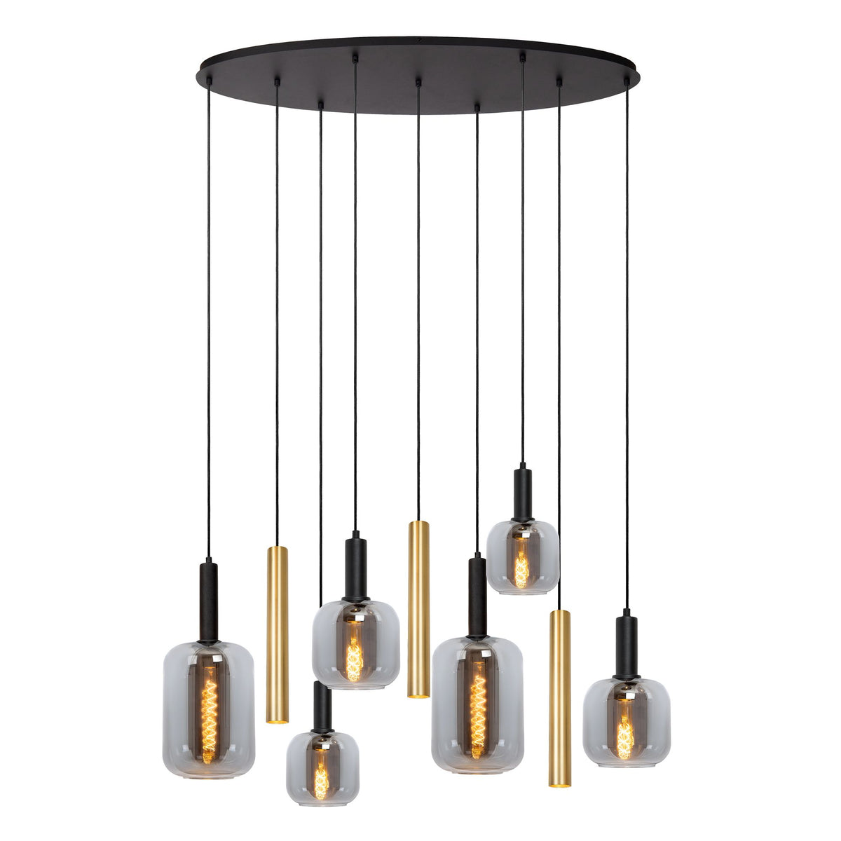 Hängeleuchte Joanet 2-flammig mit Glasschirm oval (3)