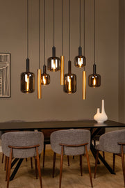 Joanet pendant light, 2-light with oval glass shade (1)