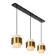 Lámpara colgante Firmin de 3 luces, regulable en altura, cristal, latón (1)