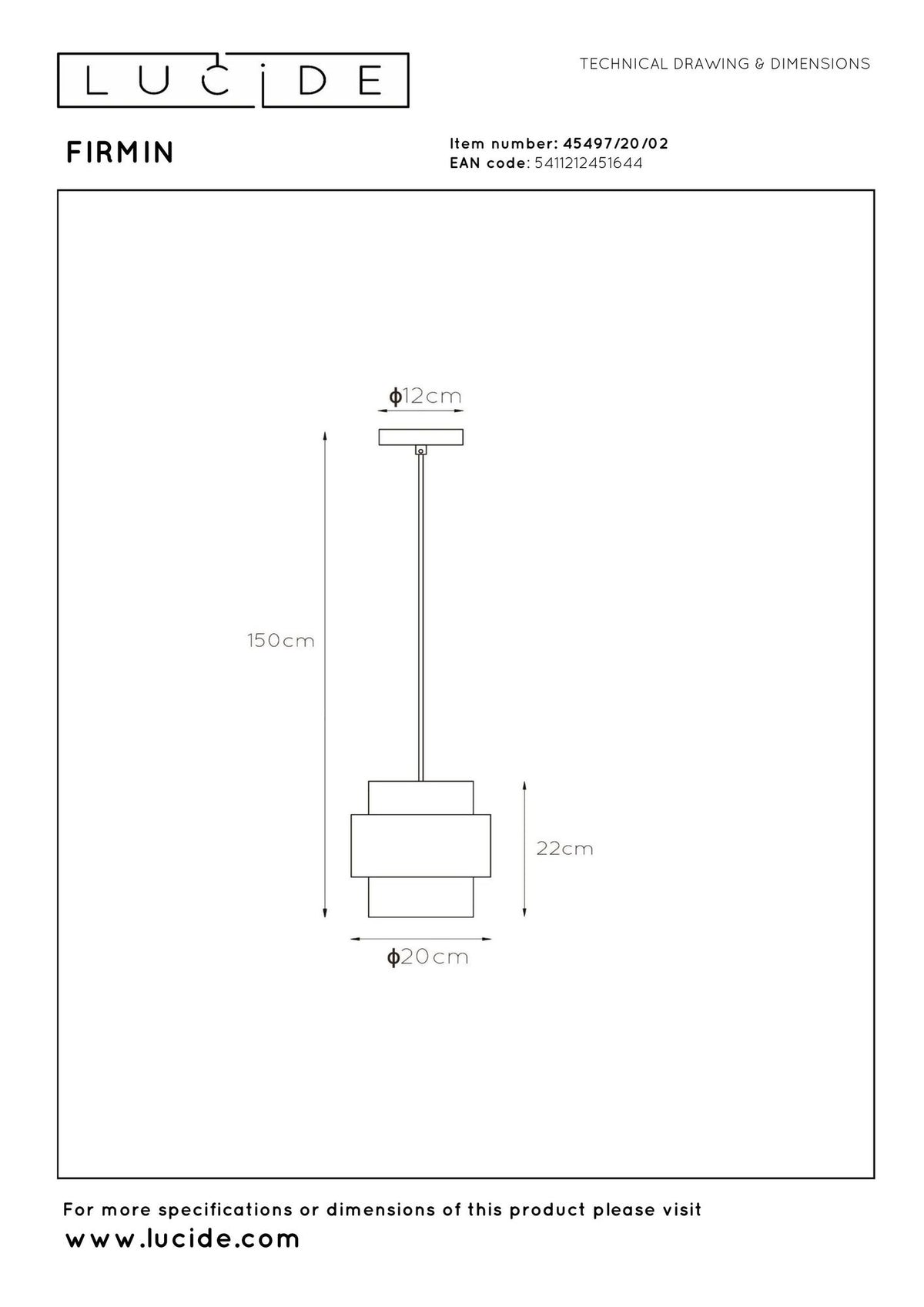 Pendelleuchte Firmin mit Schirm aus Glas Ø 20cm (7)