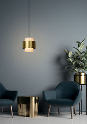 Lampa wisząca Firmin z kloszem z opalowego szkła Ø 30cm mosiądz (1)