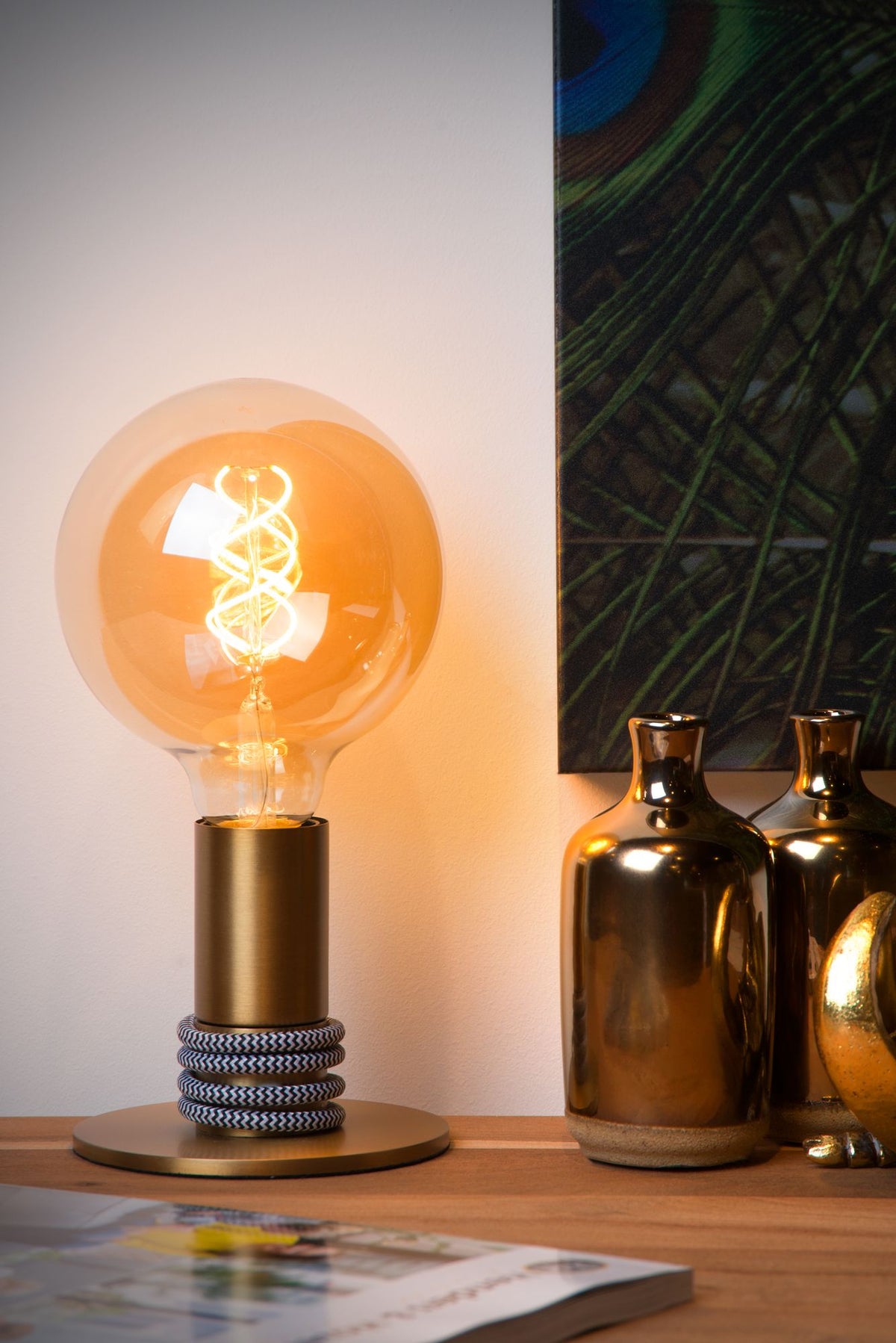Lampada da tavolo Marit Retro con base rivestita in tessuto 12cm (4)