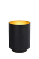 Candeeiro de mesa Suzy de 1 luz, formato cilíndrico, preto, latão 16cm (2)