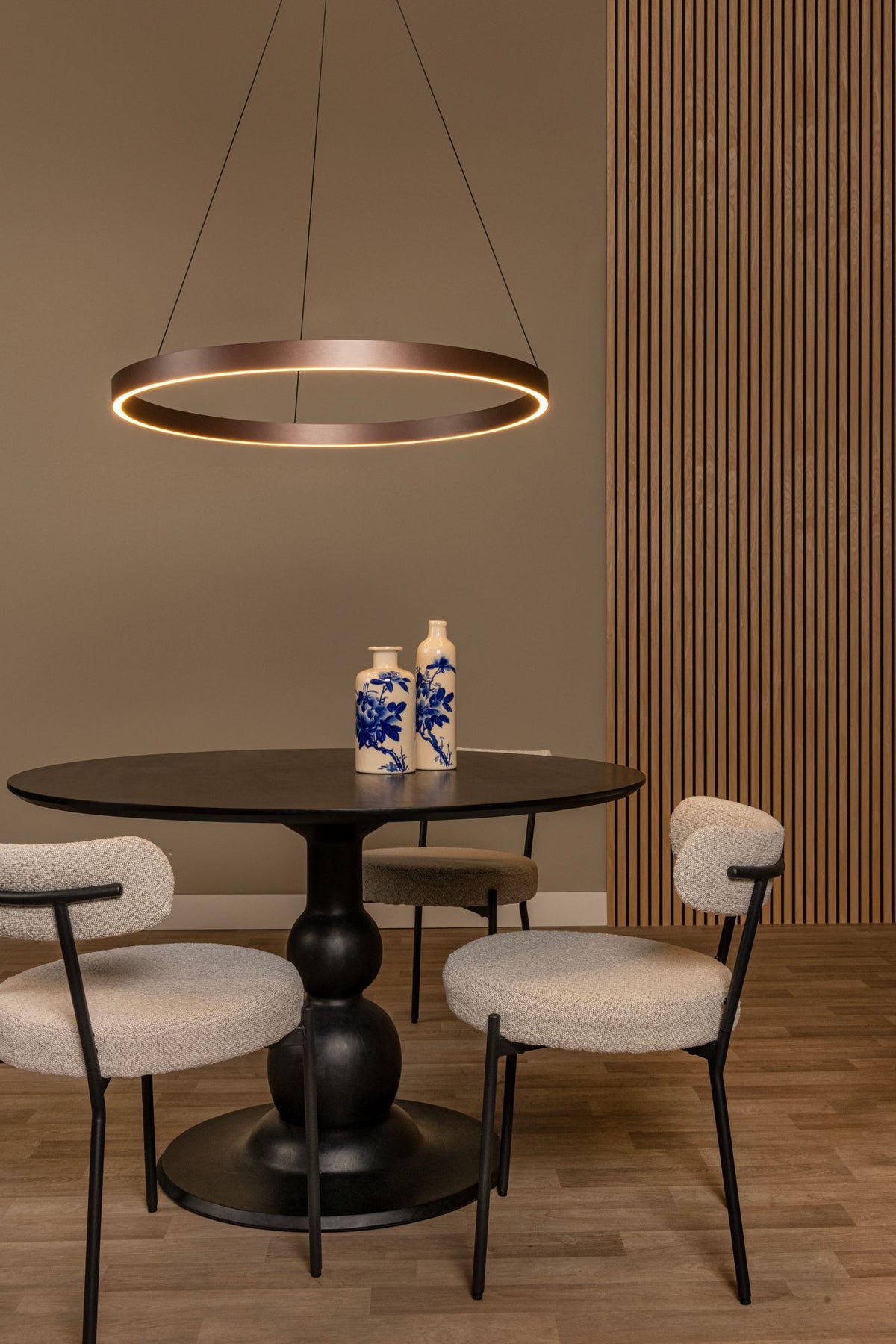 LED-Candeeiro suspenso Liane de 2 luzes CCT regulável Ø 80cm Cor ferrugem (1)