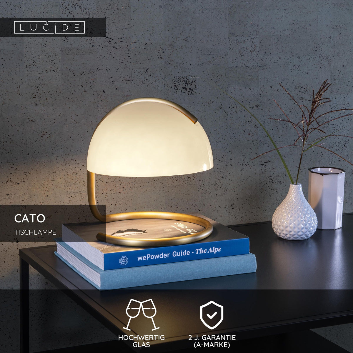 Tischleuchte Cato 1-flammig mit Glasschirm Ø 23,5cm (5)