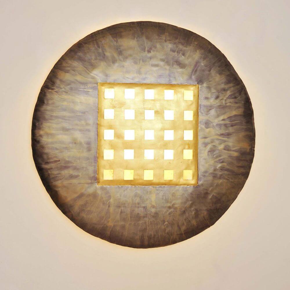 Wandleuchte 4-flammig Disque Extra Large Muschel Gold, Bronze an der Wand mit einzigartigem Design.