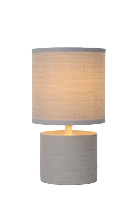 Tischlampe Greasby mit Stoffschirm und Keramikfuß (2)