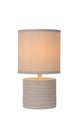 Tischlampe Greasby mit Stoffschirm und Keramikfuß (1)