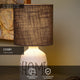 Table lamp Cosby 1-light with fabric shade and ceramic base (4)
