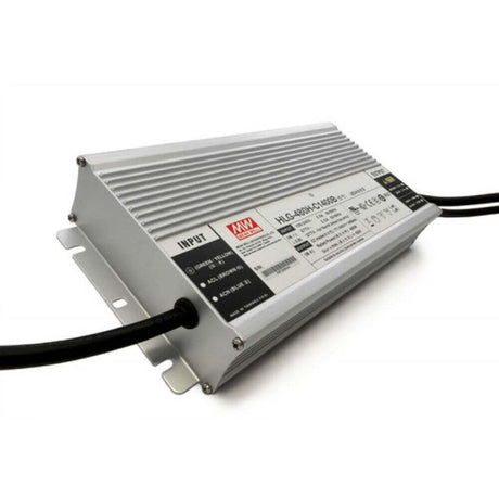 480W certified recessed power supply 24V IP65 on a white background, incl. connecting cable.