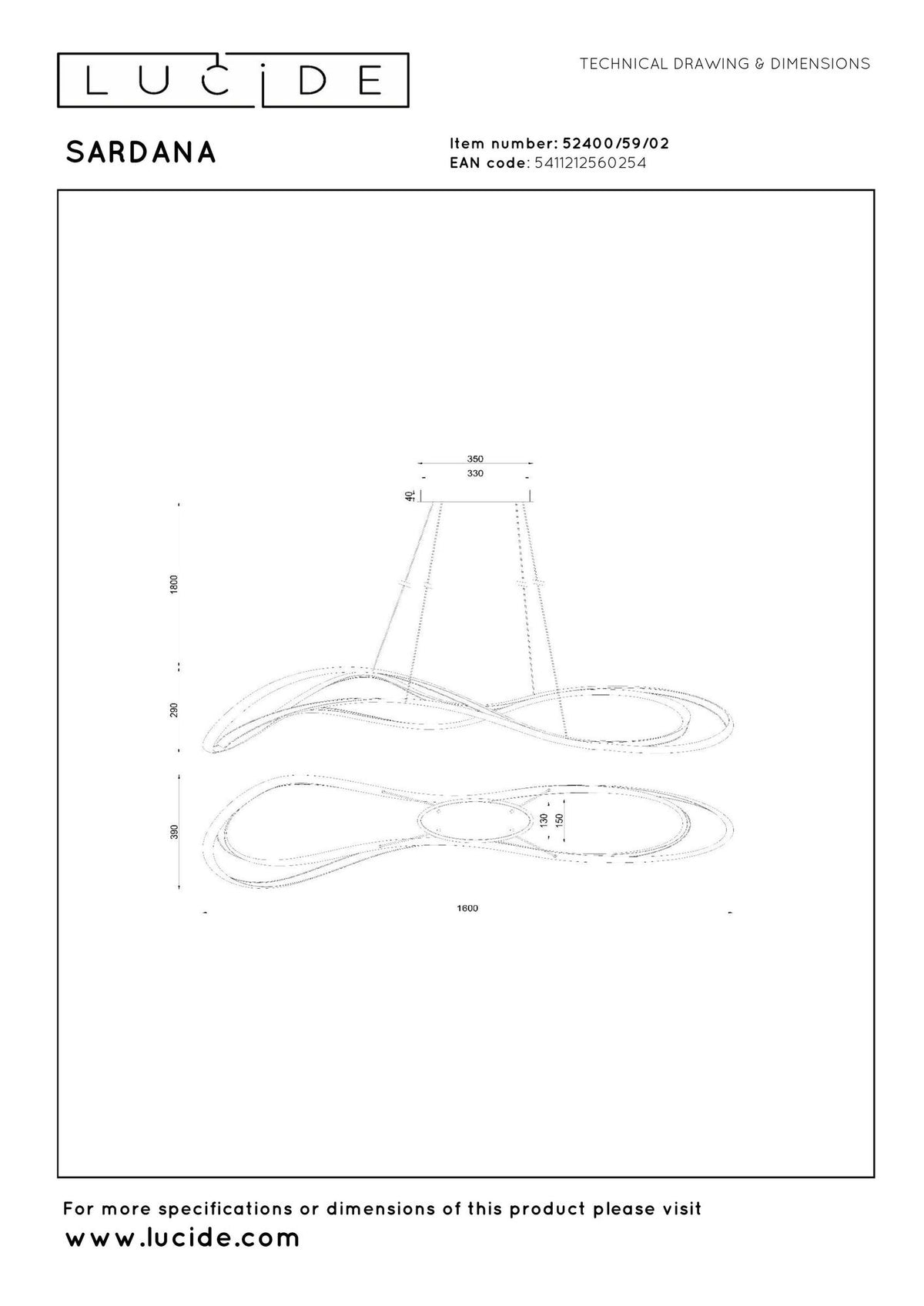 LED-Pendelleuchte Sardana dimmbar 160cm Messing (6)