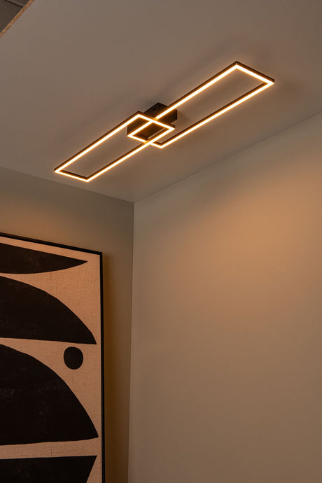 LED-Deckenleuchte Arianne rechteckig CCT 92,5cm Schwarz (1)
