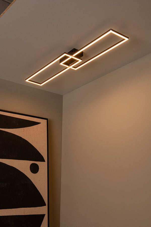 LED-Lámpara de techo Arianne rectangular CCT 92,5 cm Negro (3)