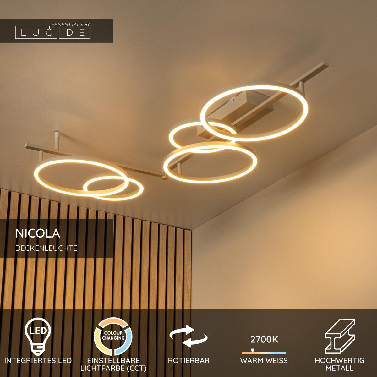 LED-Lampa sufitowa Nicola CCT 90x170cm taupe (5)