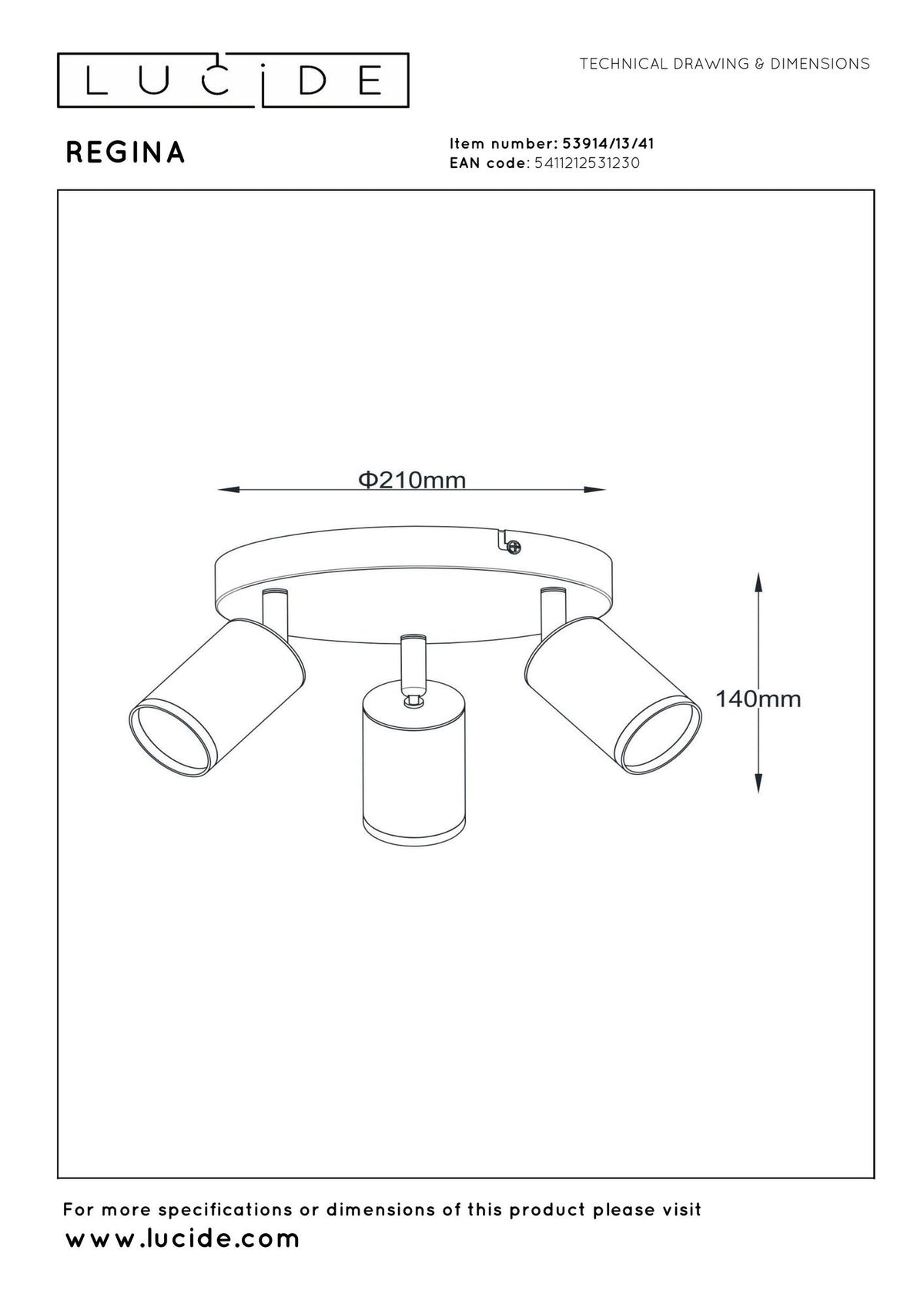 Foco de techo Regina de 3 luces, orientable y regulable, topo, 21 cm (3)