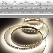 5m LED-Strip 20 W/m CRI 82 Neutralweiß IP20 mit neutraler Farbtemperatur und einfachem 3M Klebeband.