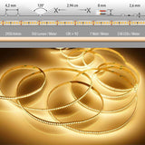 5m LED-Strip 7 W/m warmweiß mit 238 LEDs, 2950K Farbtemperatur, hohe Farbwiedergabe CRI > 90, einfach zu montieren.