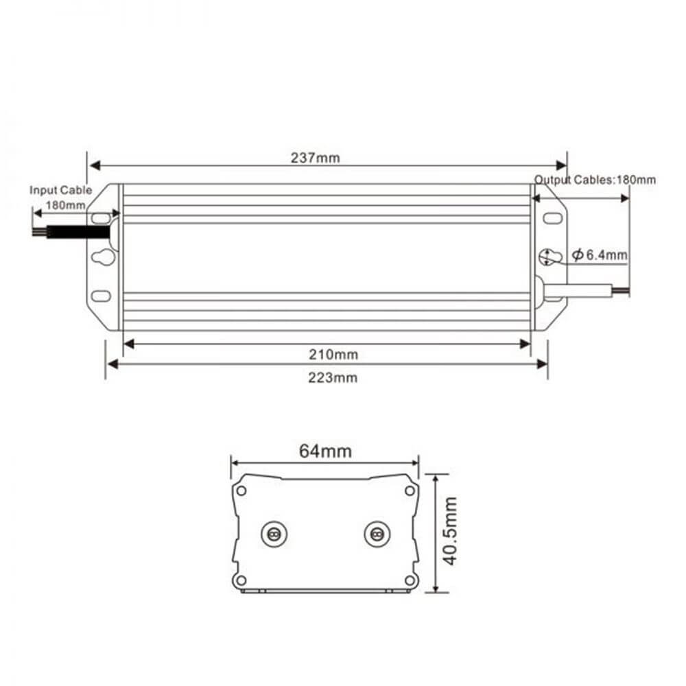 60W Einbaunetzteil Dimmbar 24V IP65