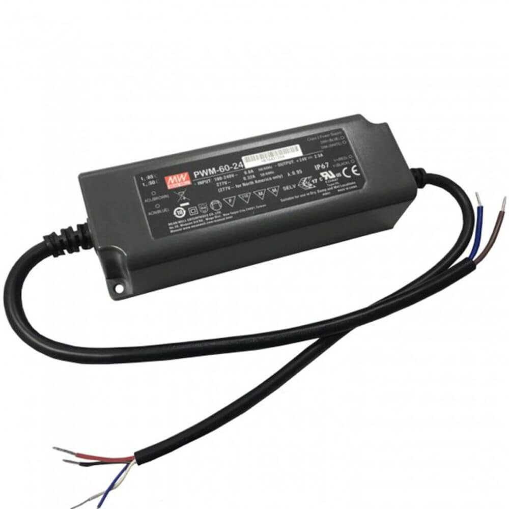 60W sertifioitu upotettava virtalähde Dali Dimmable 24V IP67