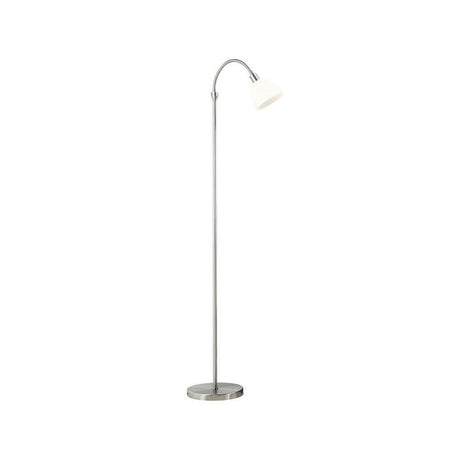 Ray golvlampa 152 krom med elegant design och vit lampskärm för mjukt ljus.