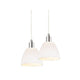 Ray Pendelleuchte Chrom mit eleganten weißen Glasschirmen und hochwertigem Chromfinish