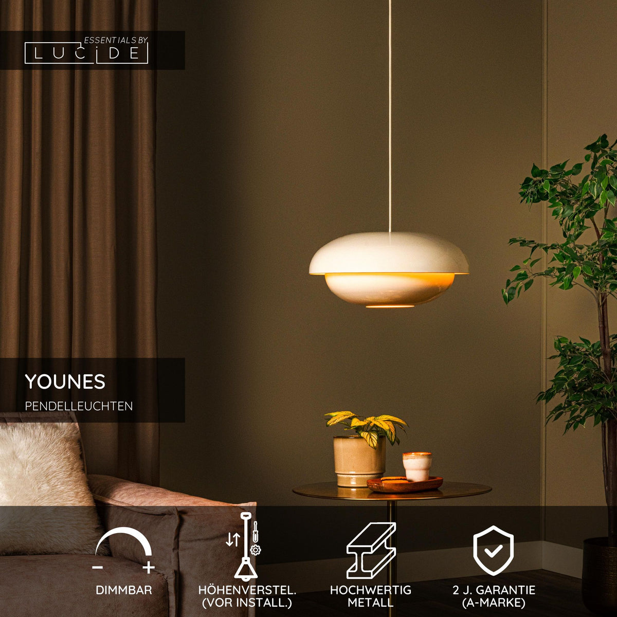 Younes pendant light round Ø 40cm textile shade height-adjustable (7)