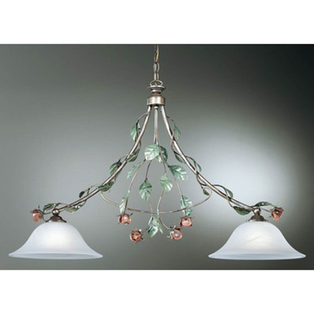Rosaio Balken 2-flammig Gold-Silber-grün 51cm