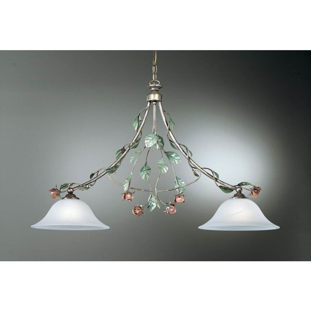 Rosaio Balken 2-flammig Gold-Silber-grün 58cm