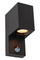 Rectangular Zaro outdoor wall light with motion sensor IP65 Black (2)