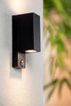 Zaro 2-light outdoor wall spotlight with motion sensor IP65 Black (1)