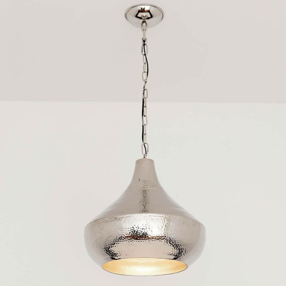 Wisząca lampa arancia aluminiowa nikiel srebro