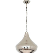 Pendant light Arancia nickel-plated aluminium silver - elegant hanging metal lamp with a modern design.